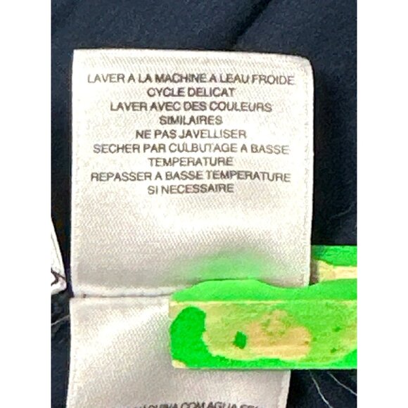 Jones New York Sport Large Navy Blue Circle Pattern Button Up Top Urban Heritage - Picture 13 of 16